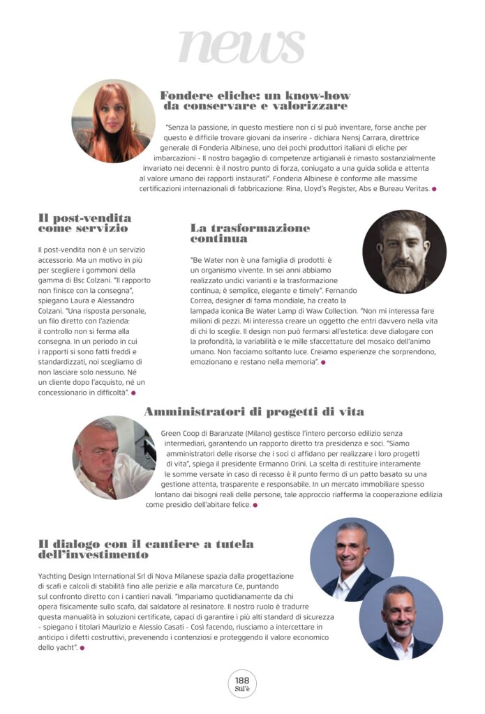 Stil'è news: Fondere eliche, un know-how da conservare e valorizzare – Fonderia Albinese, pagina 188
